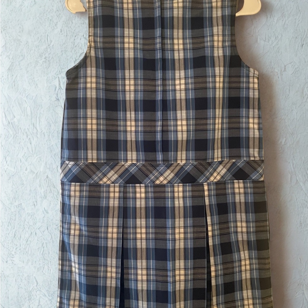 Girls Plaid Sleeveless Uniform Dress